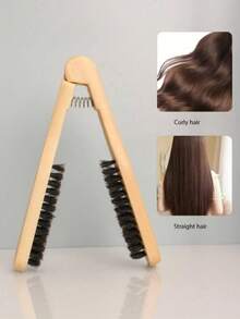 1 chiếc lược duỗi tóc hình chữ V bằng gỗ chịu nhiệt, thích hợp cho các salon chuyên nghiệp, chịu nhiệt độ cao, quà tặng ngày Valentine. - Nhiều màu - Xem 2