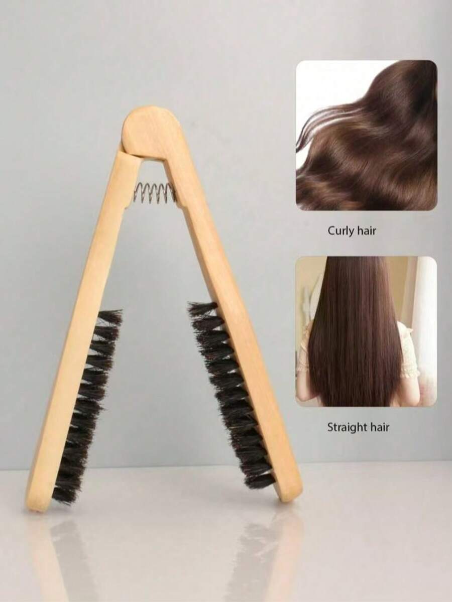 1 chiếc lược duỗi tóc hình chữ V bằng gỗ chịu nhiệt, thích hợp cho các salon chuyên nghiệp, chịu nhiệt độ cao, quà tặng ngày Valentine.