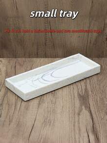 8件套树脂浴室配件套装 - 人造大理石纹。包括皂碟、漱口杯、乳液瓶、牙刷架、棉签架、纸巾盒、小托盘和大托盘。 - 彩色 - 查看 10