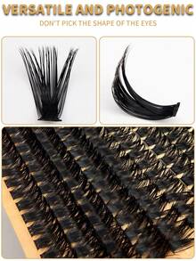 224Pcs/ Set 14Rows 100Roots0.05mm Soft Lash Mink Fur Eyelashes8-16mm Mixed Length Russian VolumeLash Individual Lashes Makeup Black LashesPurple Box Packaging Lash Clusters,Eye LashClusters,Individual Eyelashes,Lashes,Fake Lashes - D - View 7