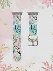 彩色积木树图案硅胶表带，兼容 38mm 40mm 41mm 42mm 44mm 45mm 49mm，适用于 Series Ultra/SE/9/8/7/6/5/4/3/2/1 - 彩色 - 查看 11