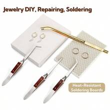 Bộ dụng cụ hàn trang sức 1/3/5 món, tấm hàn gốm hình tổ ong, 3 nhíp ngược, dụng cụ nung chảy và đúc trang sức, phụ kiện nung chảy kim loại, dụng cụ đúc trang sức - Bộ gạch hình tổ ong - Xem 5