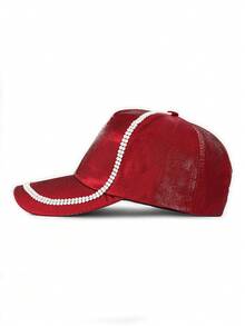 1pc Women's Adjustable Rhinestone Baseball Cap, Fashionable Versatile Peaked Hat For Couple - Baseball Cap - View 5