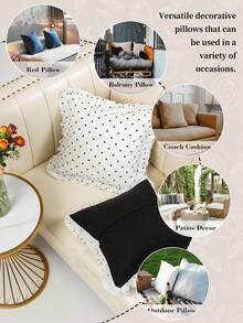 Vỏ gối trang trí in họa tiết chấm bi xinh xắn, chất liệu polyester mềm mại, thoáng khí, chống nhăn, không kèm ruột gối, kích thước T, F, Q, K, phù hợp cho gia đình và ký túc xá, đạt chứng nhận Oeko-Tex. - Nhiều màu - Xem 5