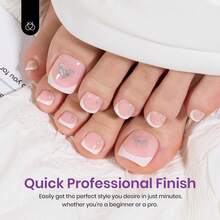 Beetles 16 Sizes 192 Pcs Square Toe Nail Tips - Full Cover Fake Acrylic Toenails, Pre-Etched Double Matte Press On, Soft Gel Toe Nail Extensions For Women - Móng chân ngắn vuông - Xem 2