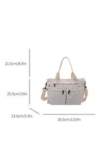 女士手提包，多口袋拉链手提包，休闲百搭大容量单肩包 - 彩色 - 查看 3