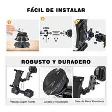 Soporte Pared Ajustable Tablet Para Cocina Escritorio Negro - Negro - Ver 6