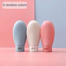 Set de 3 piezas/1 pieza/6 piezas de botellas de viaje a prueba de fugas, rellenables y exprimibles para champú, loción y productos de baño, de vuelta a la escuela - Multicolor - Ver 14