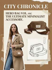 Burberry 1PC Adjustable Strap Mini Tan Leather Crossbody Bag - British Minimalist Style, Logo Label Detail, Compact Camera Bag Shape, Versatile Bag For Office Commute & Weekend Outings - Brown - View 2