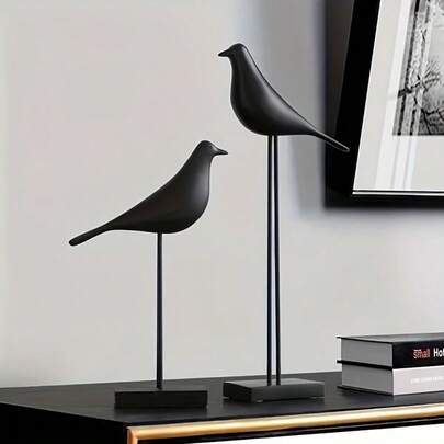 1pc Modern Minimalist Nordic Style Resin Bird Figurine, INS Decor Ornament For Bookshelf, Living Room