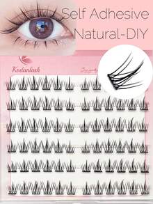 72片装自粘假睫毛，自然妆效，预涂胶水，DIY睫毛嫁接套装，无需胶水即可佩戴，适合日常化妆。睫毛簇，假睫毛，单根假睫毛，假睫毛，假睫毛 - C - 查看 8
