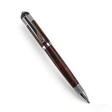 Luxury Vintage Wood Grain Ballpoint Pen Silver/Gold Metal Finish Business Office Signature Pen Gift For Colleagues Boss - Wood Grain Silver Clip - View 1
