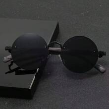 1副男女通用圆形全框休闲简约时尚眼镜，适合度假、海滩和日常出行 - 彩色 - 查看 2