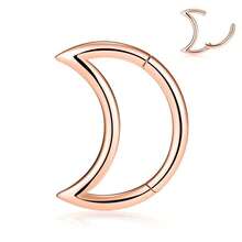 1 pieza Pendientes con forma de luna unisex, pendientes de oreja, pendientes daith, pendientes de aro - Círculo lunar sin fisuras - Ver 18