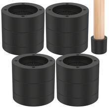 Ensemble de 4 rehausseurs robustes et antidérapants pour lit, chaise et table, empilables, supportant jusqu'à 590 kg, base réglable de 3,5 à 6,5 cm. - 1 - Voir 1