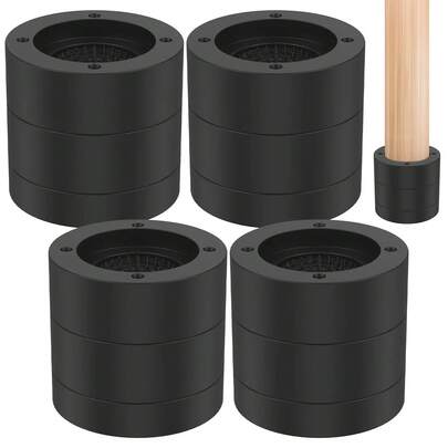 Juego de 4 cojines elevadores resistentes y antideslizantes para cama, silla y mesa, soportes apilables para sofá, capacidad de peso de 1300 lb, elevadores de muebles, base elevadora de 1.38 a 2.56 pulgadas.