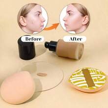 1pc Soft Cotton Candy Makeup Sponge, High Density Sponge Soft & Bouncy, Suitable For Liquid Foundation, Convenient For Traveling - 綠色 - 查看 4