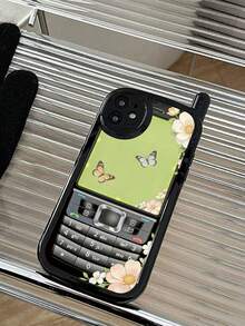 Butterfly Painted Matte Black Printed Shockproof Phone Case For IPhone 17/17 Pro Max/16/15 XR/7/8/16 Pro Max/13/14/14 Pro Max/13 Pro Max/12 Pro Max/11/12 Pro/XS/XR/7/8/SE2 - Multicolor - View 4