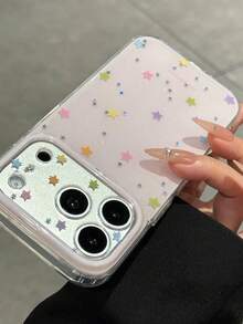 Compatible With IPhone 17 Pro Max Phone Case, New 17 Series Dopamine Star Design, Elegant 16 Full Coverage Anti-Drop Silicone Case, Ins Style For Women - Pink - View 5