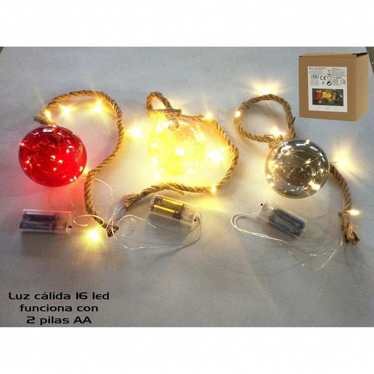 Bergner Christmas Light Ball With 16 LEDs And 12cm String - Assorted Model (3 Colors) - View 6