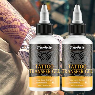80ML Professional Tattoo Stencil Transfer Gel - 1PC/2pcs | Enriched With Aloe Vera, Gentle & Non-Irritating, Fast-Drying | Perfect For Stencil Paper & Thermal Copiers | Provides Clear, Long-Lasting Transfers