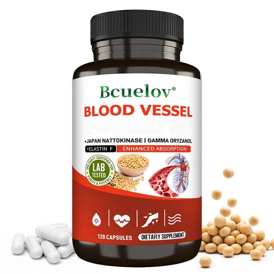 La nattoquinasa contribuye a la salud cardiovascular, favorece la circulación sanguínea normal y repone vitaminas y minerales - 120 cápsulas - Ver 1