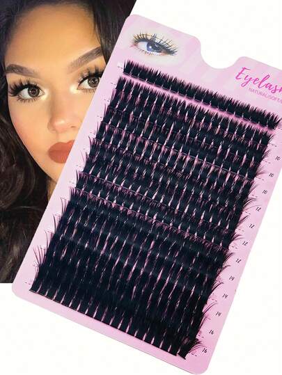 266 Clusters Of Ultra Dense False Eyelashes Set With 80D Fluffiness And Curling Design, Reusable, Naturally Extending Makeup Sensation