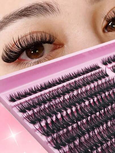 0,07 mm ultra feine D-Roll selbstgepfropfte Wimpern | exklusives 60P+80P gemischtes Einzelcluster Design, ausgewogene Dicke und weich flauschiges natürliches Gefühl