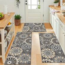 Farmhouse Kitchen Rug Sets 3pcs, Non Slip Kitchen Rugs And Mats Set, Boho Kitchen Mats For Floor, Vintage Washable Kitchen Floor Rugs For Hallway Laundry Room,Suitable For Both Indoor And Outdoor Use, Ideal For Hallways, Balconies,High-End Printed Kitchen Soft And Comfortable Standing Mat, Moisture-Absorbent And Anti-Slip, Durable And Stain-Resistant, Suitable For Bathroom Door, Kitchen, Dining Room, Coffee Shop Carpets, As Well As Living Room, Bedroom And Entry-Level Home - Multicolor - View 5