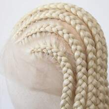 ZigZag Hair 白色、金色、蜜金色、黑色三种颜色可选，带蓬松发际线的编织蕾丝前假发，采用耐热纤维制成，适合日常佩戴、节日、派对、角色扮演、万圣节等场合。 - 彩色 - 查看 3