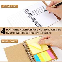 Inspirational Spiral Notebook 4 Sets Employee Appreciation Gifts Bulk Team Office/Students Thank You Gifts Journal Lined Pocket NotepadNote Pads For Nurse Teacher Employees Coworker Volunteer - Brown - View 4