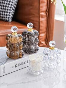 1pc Creative Toothpick Holder & Cotton Swab Storage Box - View 4