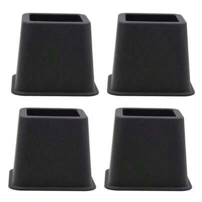 4X 4" Heavy Duty Bed Chair Risers Feet Leg Lift Furniture Extra Raisers Stand