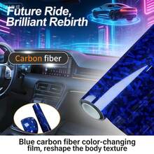 11.81英寸 x 39.37英寸 PET碳纤维汽车贴膜，车辆干贴，汽车摩托车乙烯基贴膜 - 花碳PET - 查看 7