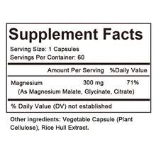 Magnesium Triple Complex, Malate + Glycine + Citric Acid, 300 MG Per Serving, Supports Bone, Cardiovascular, & Immune Health, 60 Capsules - 1 chai - Xem 2