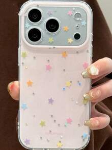 Compatible With IPhone 17 Pro Max Phone Case, New 17 Series Dopamine Star Design, Elegant 16 Full Coverage Anti-Drop Silicone Case, Ins Style For Women - Pink - View 6