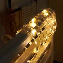 Solar LED Light Tube String Lights, Warm White/White/Multi-Color Options, Flexible Transparent PVC Solar Outdoor Lights, 8 Modes, IPX4 Waterproof, Suitable For Holiday & Garden Decor - Warm white light - View 3