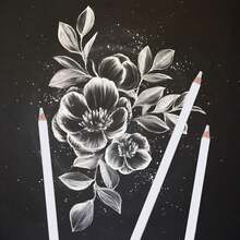 Bộ 6 bút chì than trắng Brutfuner - Bút chì than trắng chất lượng cao chuyên nghiệp dùng để vẽ, phác thảo và pha trộn màu sắc cho họa sĩ. - 6 bút chì đen - Xem 8