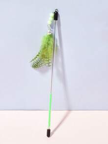 斑点羽毛伸缩逗猫棒，猫抓挠娱乐玩具 - 查看 11