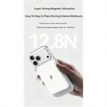 MagSafe-Compatible Ultra-Thin Magnetic Wireless Power Bank | 10000mAh Type-C Portable Charger | Easter & Mother's Day Gift, Travel Essential | For IPhone 17/16/15/14/13/12 - 深黑色 - 查看 5