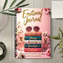 1pc A5 Spiral Bound Self-Care & Planning Journal - With Floral Patterns And Inspirational Quotes, 5-Minute Daily Gratitude & Positivity Diary, Birthday, Christmas, Valentine's Day, New Year Gift, High-Quality Paper Creative Writing Planner - A5 - View 8