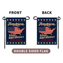 1 Jardín del 250 aniversario estadounidense (1776-2026) con un diseño patriótico que incluye un mapa de Estados Unidos, América - Estilo 1 - Ver 7