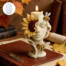 Sunflower Portrait Aroma Candle Silicone Mold, DIY Handmade Resin Plaster Diffuser Stone Mold - A - View 1