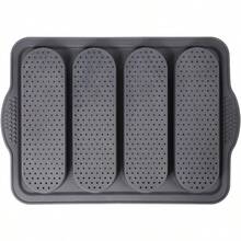 硅胶面包模具，4孔法棍面包模具，易脱模，不粘法式面包烘焙模具，适用于自制面包、法棍面包，浪漫晚餐烘焙工具 - 灰色 - 查看 7