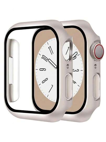 1 ốp lưng bảo vệ bằng nhựa PC cứng kèm miếng dán màn hình, tương thích với Apple Watch 40mm/41mm/42mm/44mm/45mm/46mm/49mm, chống rơi, chống trầy xước, kiểu dáng thời trang, thể thao, tương thích với Apple Watch Ultra/11/10/9/8/7/6/5/4/3/SE, unisex