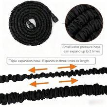 Expandable Garden Hose, Durable Waterproof Hose With 3-Fold Expandable Function, Comes With Spray Gun And 7 Function Adjustment, Black - Black - View 5
