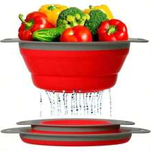 Collapsible Colander Set Of 2, Collapsible Strainers For Kitchen, 11.5 Inch Silicone Strainer And 9.5 Inch Silicone Colander For Draining Pasta Vegetable Fruit, Kitchen Strainer - View 12