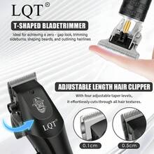 LQT 4件套/3件套/1件套男士理容套装 - 可充电理发器、胡须修剪器、电动鼻毛修剪器和电动剃须刀，无线多功能理容套装，USB充电，配有理容配件，是居家理发、胡须造型和个人护理的理想之选，父亲节好礼 - A - 查看 4