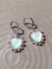 Y2K Cute Harajuku Pink Jellyfish Cloud Exquisite Blue Crystal Star Moon Pendant Earrings For Girl Aesthetic Y2K Vintage Jewelry - Multicolor - View 5