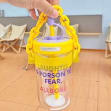 1 bình nước dung tích lớn 550ml, chống vỡ và bền, màu macaron, có ống hút, bình nước nhựa di động, thích hợp cho văn phòng, thể thao, nhà cửa, công việc ngoài trời, du lịch và cấp nước. - Nhiều màu - Xem 10